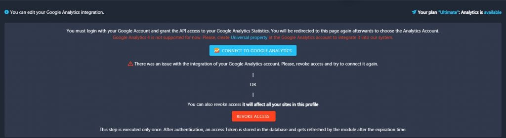 connecting GA account connecting GA account