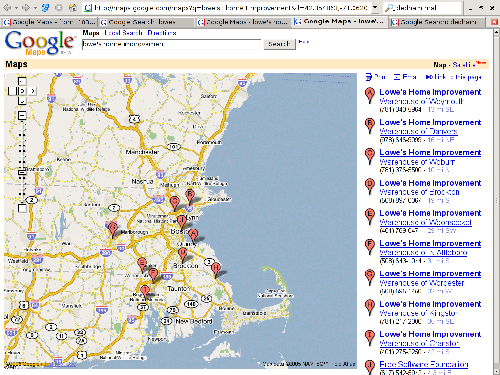 Google Maps 2005 Google Maps 2005