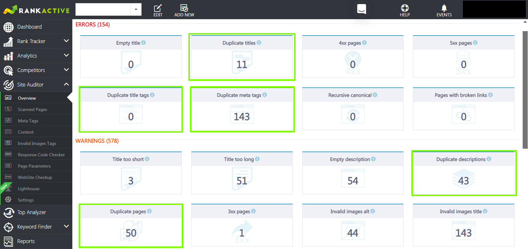 Site Auditor overview RankActive Site Auditor overview RankActive