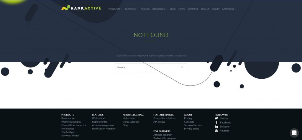 search engine on 404 page search engine on 404 page