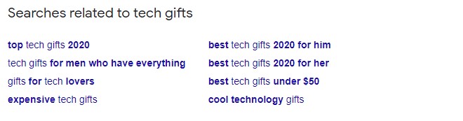 related searches in Google related searches in Google