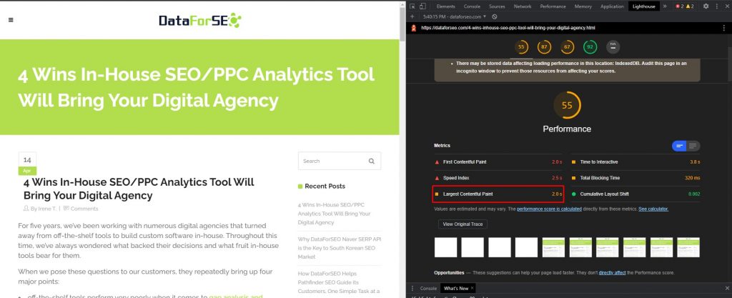 LCP without any images above the fold LCP without any images above the fold