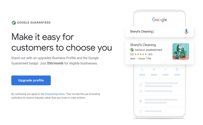 Google Guaranteed badge in an upgraded GMB listing Google Guaranteed badge in an upgraded GMB listing