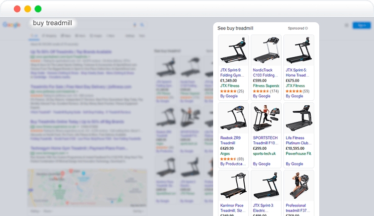 shopping element in SERP shopping element in SERP
