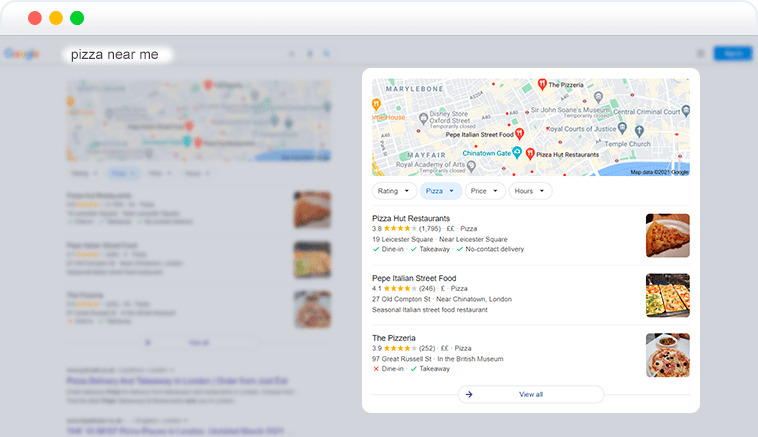 local pack element in SERP local pack element in SERP