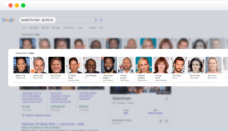 carousel element in SERP carousel element in SERP
