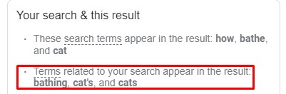 synonyms in the about this result feature synonyms in the about this result feature