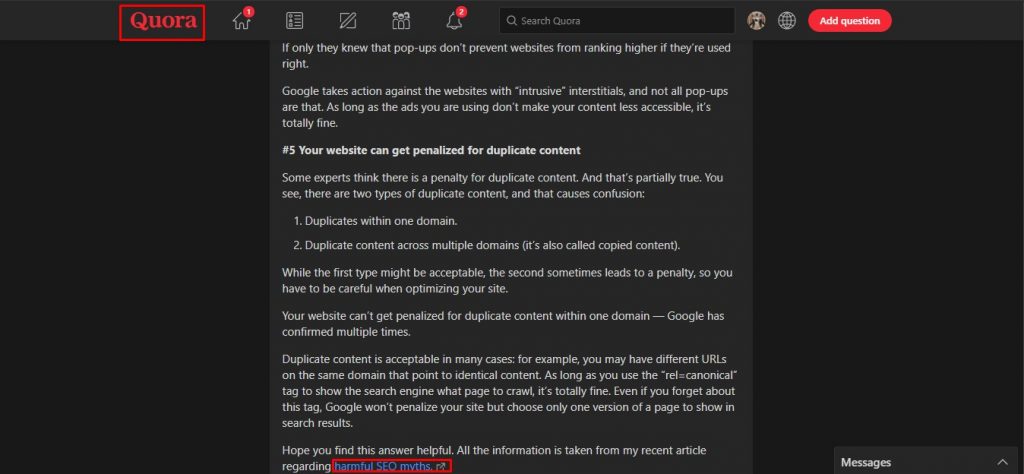 UGC link on Quora UGC link on Quora